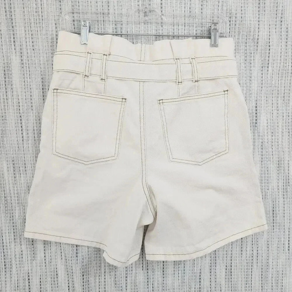 Free People Women's Denim Shorts Size 4 High Rise Button Fly Beige - Picture 2 of 8